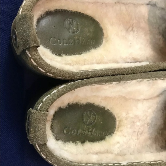 COLE HAAN HORSE-BIT SUADE SHEARLING GREEN MULE - Picture 5 of 8